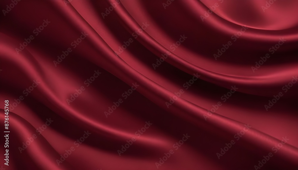 Obraz premium Dark red walvet fabric abstract wavy background