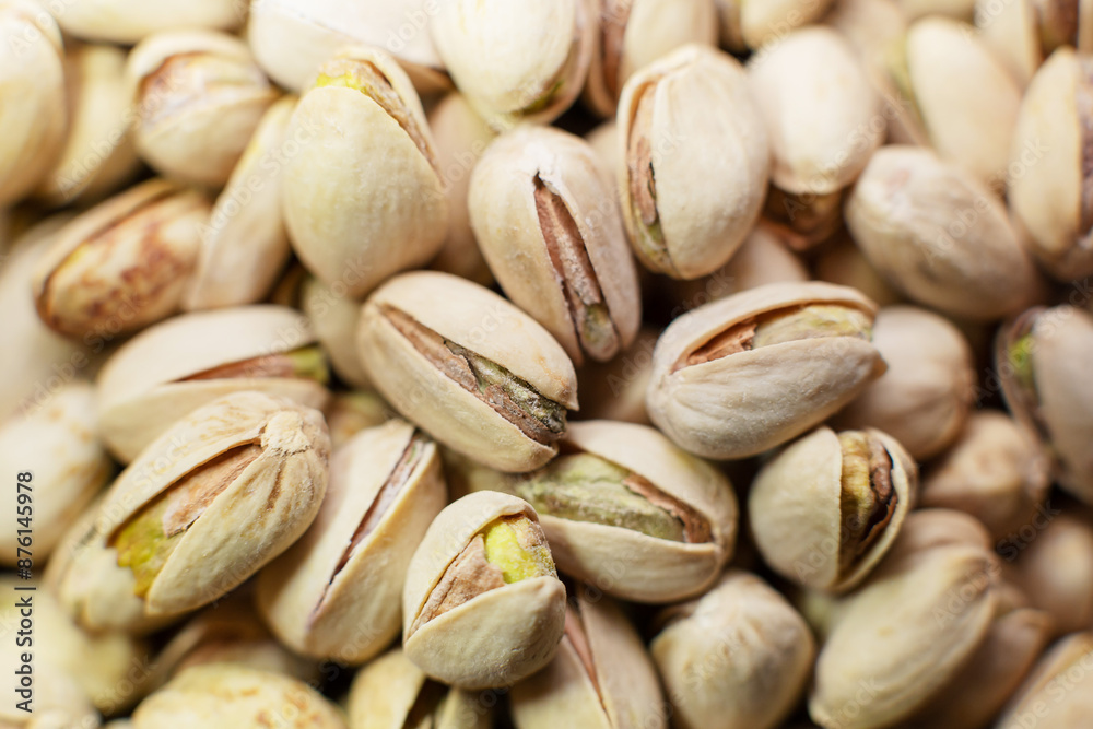 Bunch of pistachios close up - Pistachio macro - Shallow focus Bunch of pistachios close up - Pistachio macro - Shallow focus