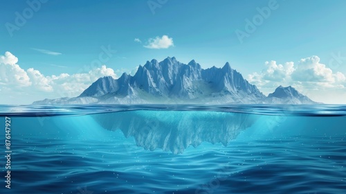 Mountainous Island Beneath the Surface © Zie