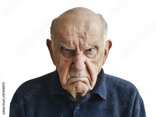 Portrait of an angry elderly man. Old people concept. Emotions concept. photo