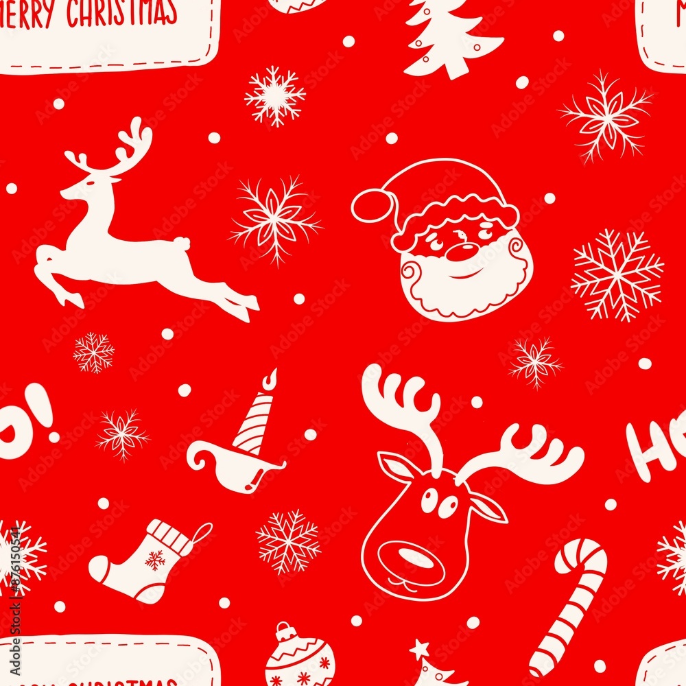Fototapeta premium Christmas seamless pattern winter celebration design