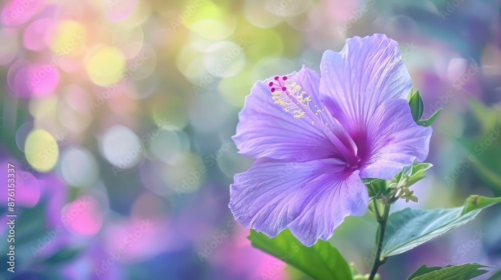 Delicate Lavender Hibiscus Flower in Soft Light Delicate Lavender Hibiscus Flower in Soft Light