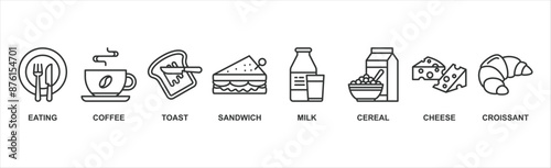 Breakfast banner web icon vector illustration concept with icon