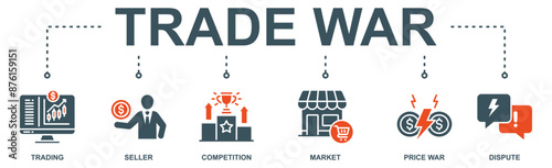 Trade war banner web icon vector illustration concept with icon