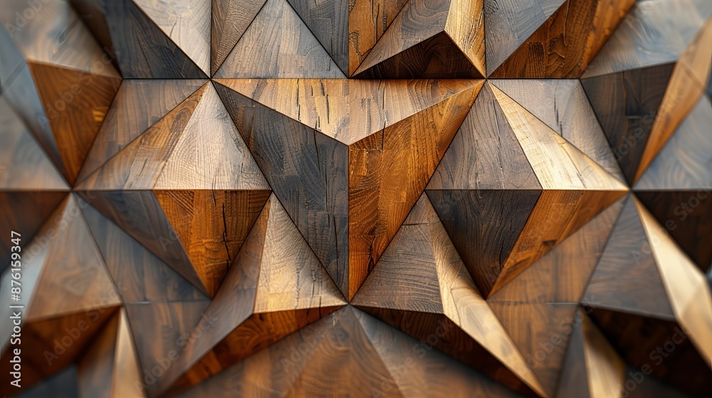 Wooden Geometric Wall Pattern Wooden Geometric Wall Pattern