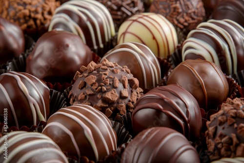 Chocolate Truffles with Cocoa Powder on Gradient Background, Gourmet Dessert