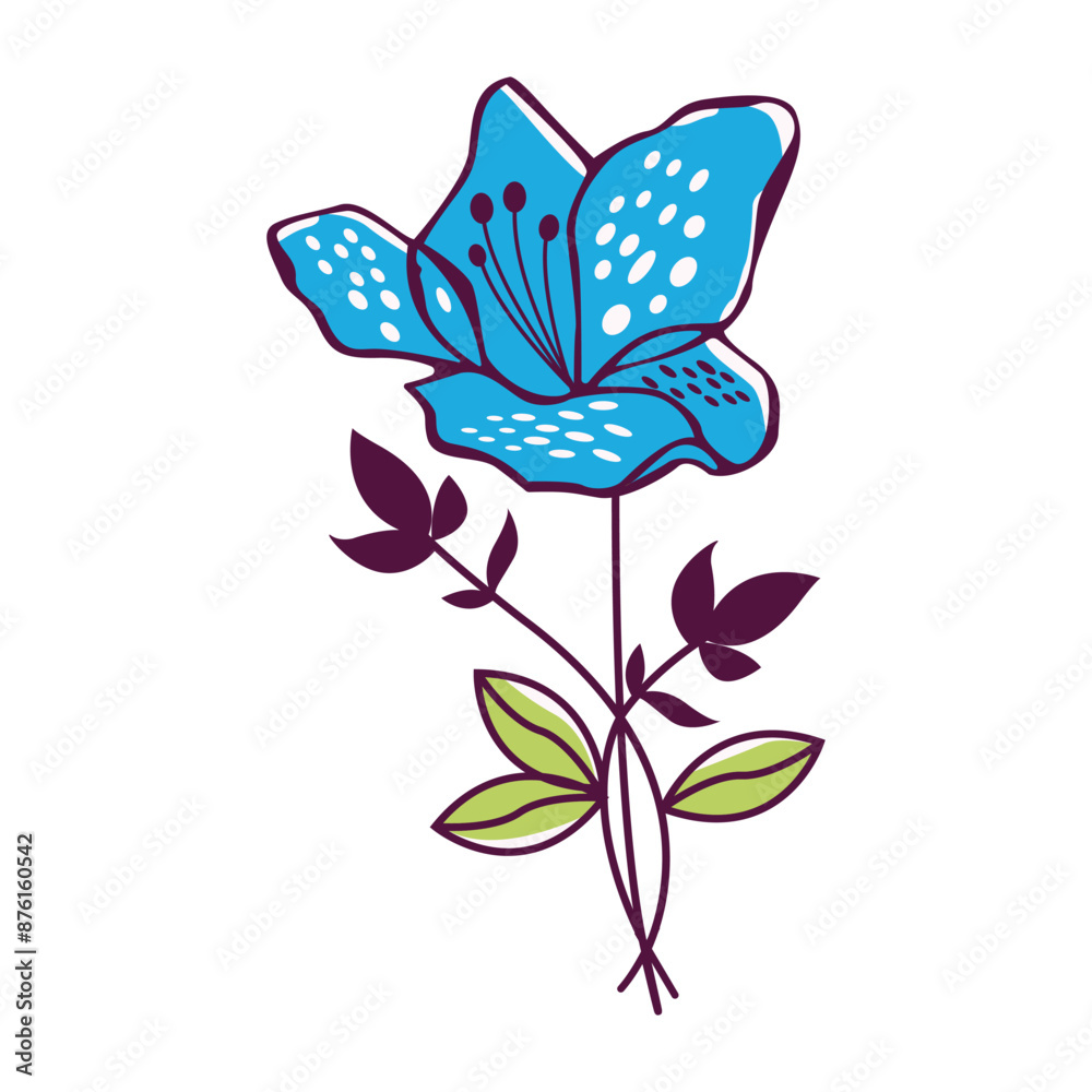 flower blue fragrance hand drawn logo flower blue fragrance hand drawn logo