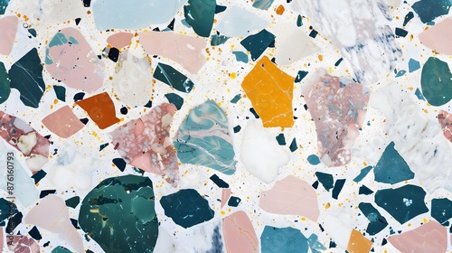 marble stone wall texture abstract background. Colorful terrazzo floor tile cement surface architecture interior design pattern wallpaper material. 