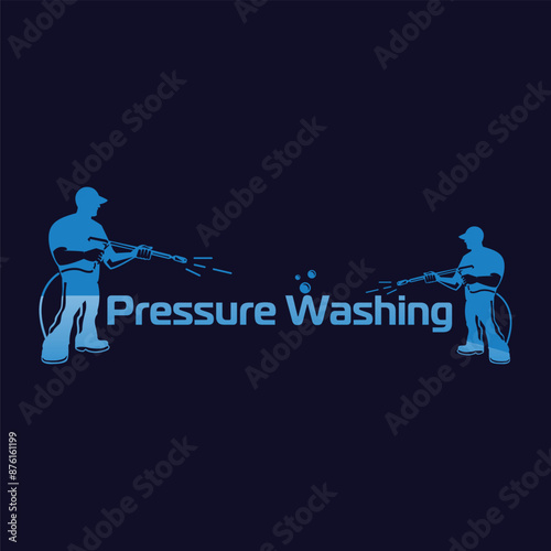 pressure washing two people doing pipe water