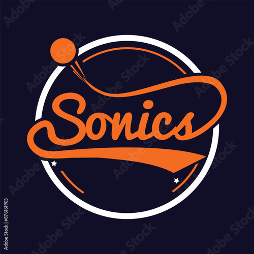 sonics text based round logo