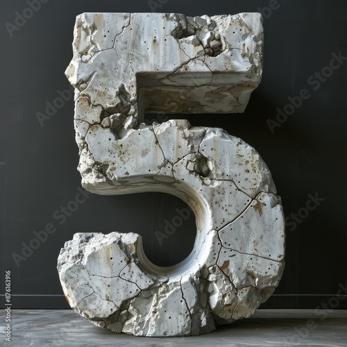 Wallpaper Mural A large white concrete numeral stands on its side in front of a black background. A whole series from 0 to 9. Torontodigital.ca