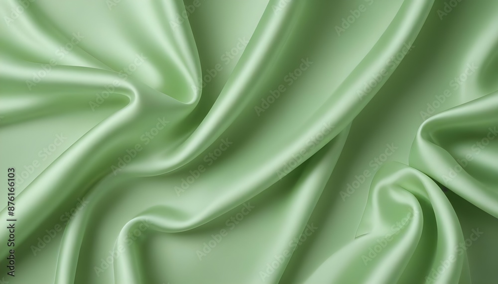 Obraz premium Light green silk fabric background