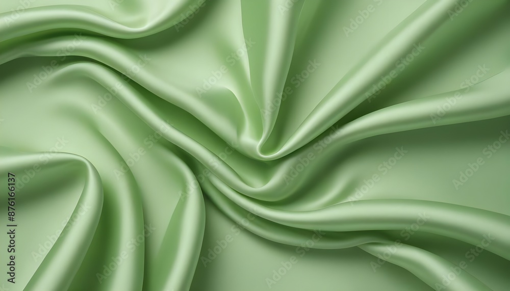 Obraz premium Light green silk fabric background