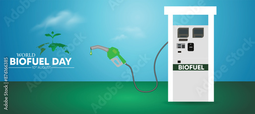 world biofuel day 10 august vector poster