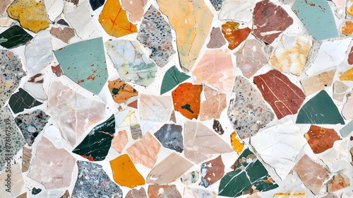 marble stone wall texture abstract background. Colorful terrazzo floor tile cement surface architecture interior design pattern wallpaper material. 
