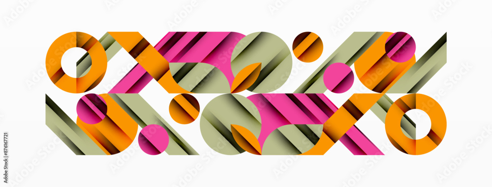 Circle and line geometric background. Round shapes with diagonal lines composition for wallpaper, banner, background or landing Circle and line geometric background. Round shapes with diagonal lines composition for wallpaper, banner, background or landing