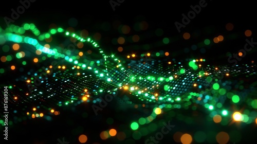 Wallpaper Mural Abstract Green and Orange Lights Torontodigital.ca