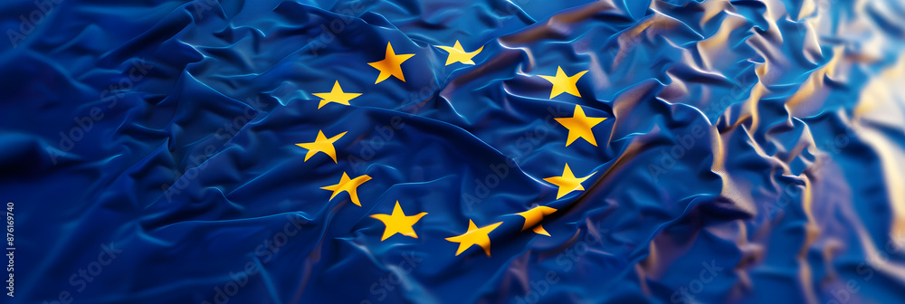 European elections 2024 concept illustration - Flag of europe background banner European elections 2024 concept illustration - Flag of europe background banner