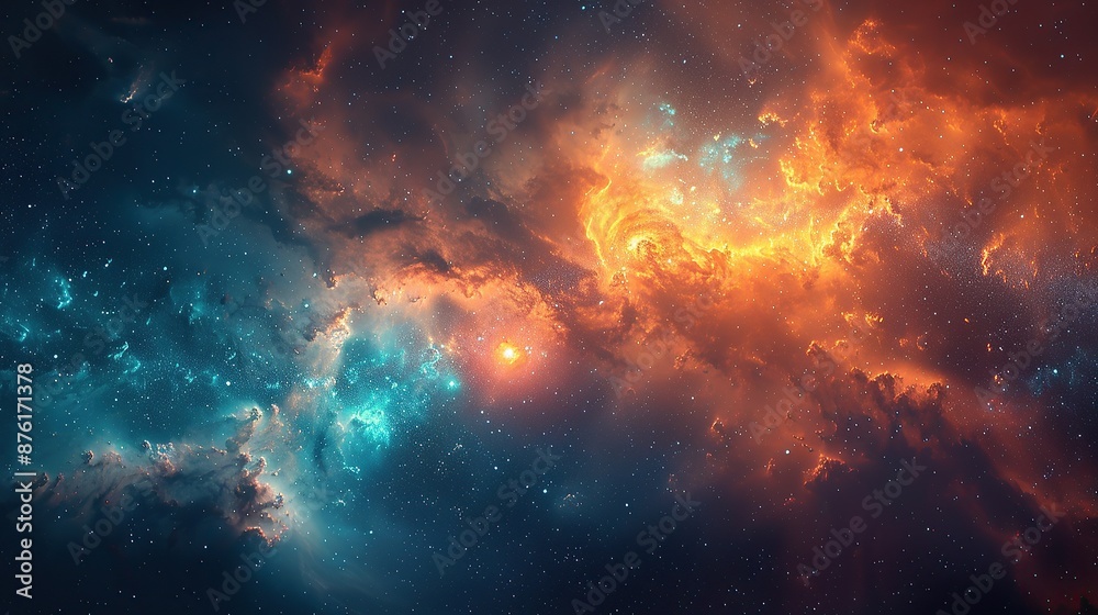 Obraz premium Vibrant Cosmic Nebula in Space