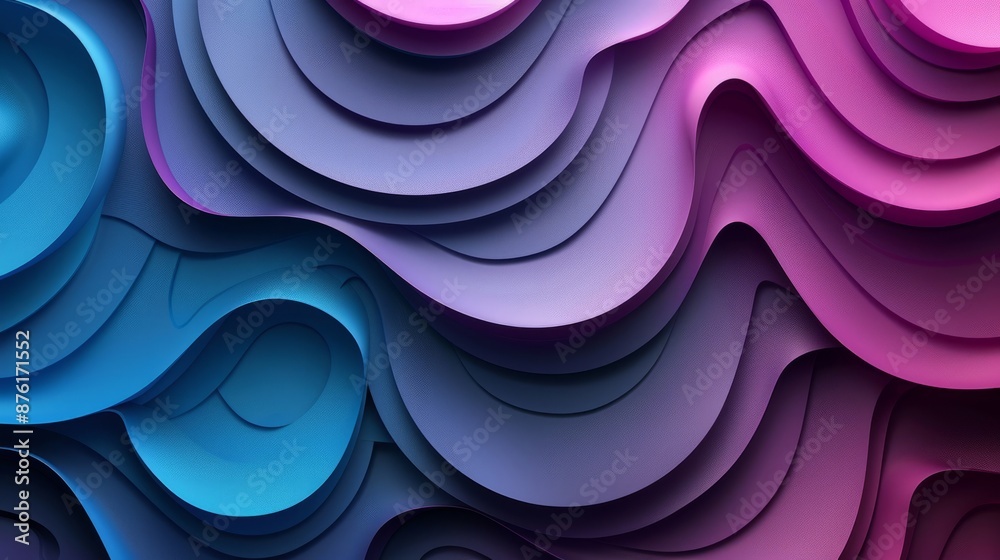 Fototapeta premium Gradient color waves with a bright light at the end