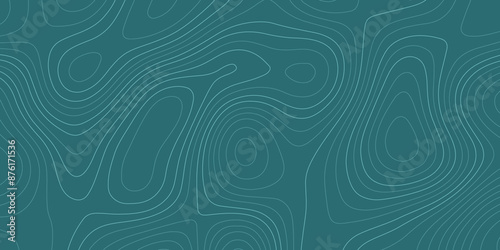 Abstract background wavy topographic line map. Contour geography map grid abstract backdrop. Seamless pattern and banner design. Modern and dynamic feel to topographic mapping vector illustration.