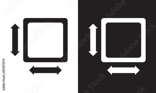 Square area icon. Measuring land area. isolated on white and black background .  Vector illustration .EPS 10