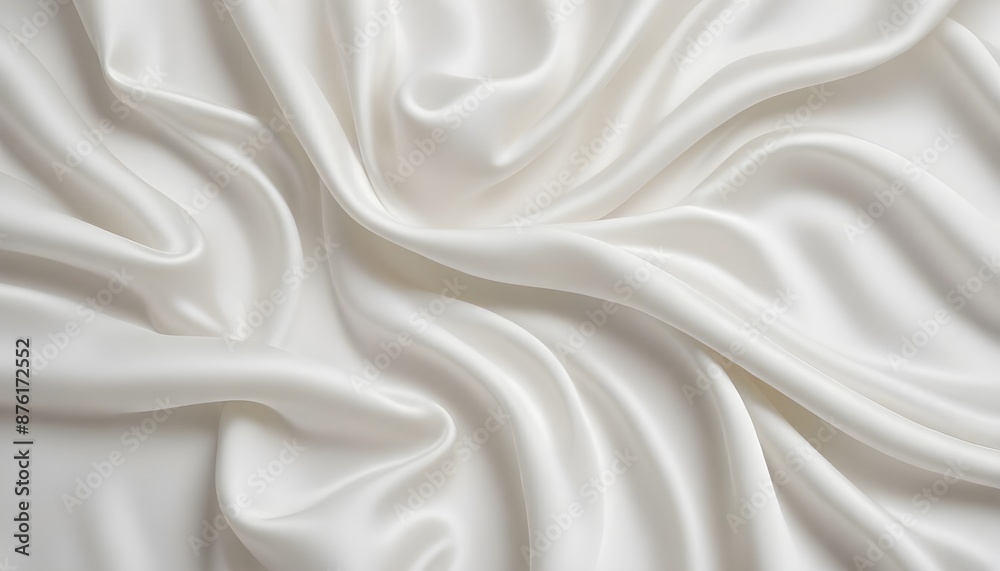 Obraz premium White silk fabric focused background