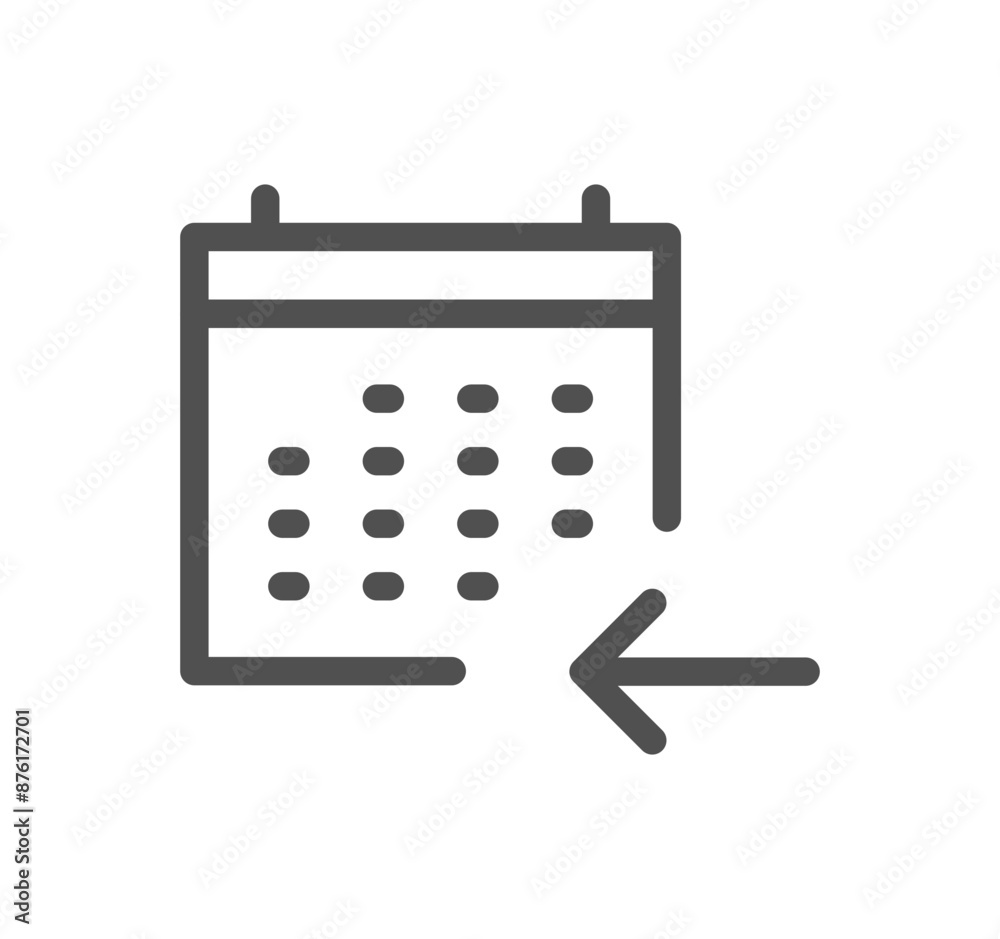Calendar icon outline and linear vector.
Calendar icon outline and linear vector.