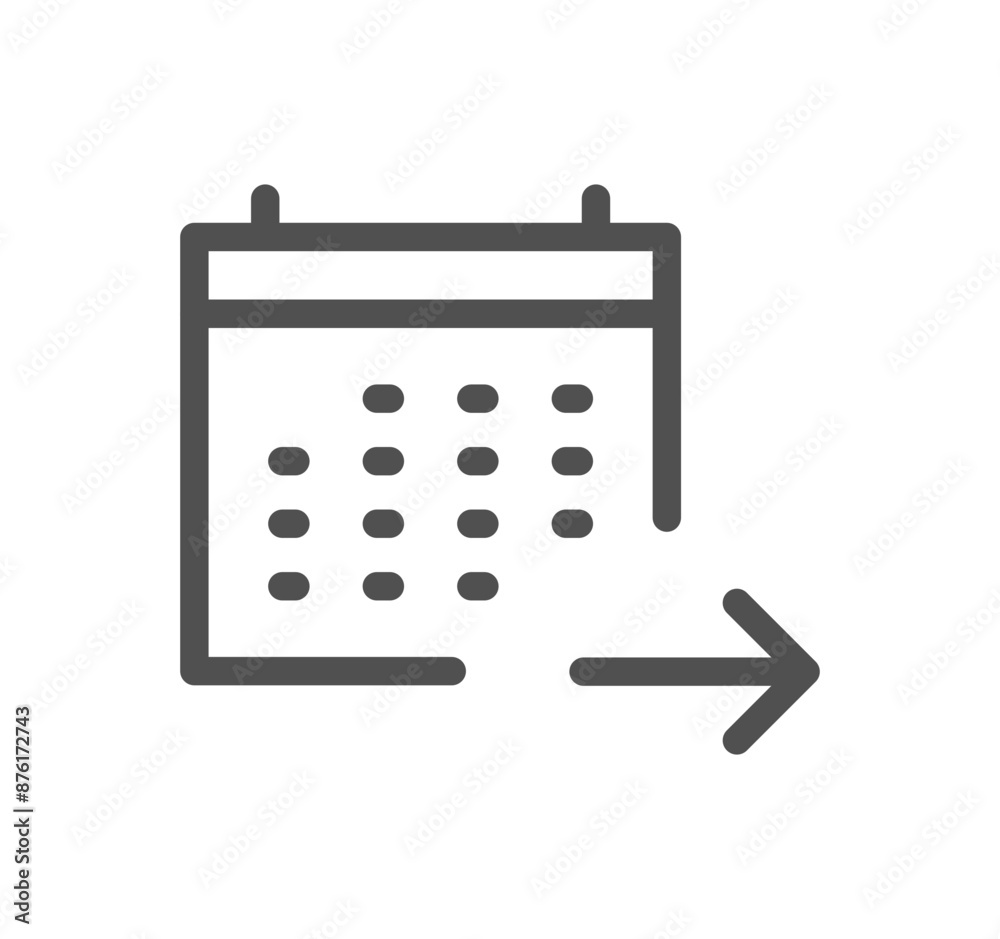 Calendar icon outline and linear vector.
Calendar icon outline and linear vector.