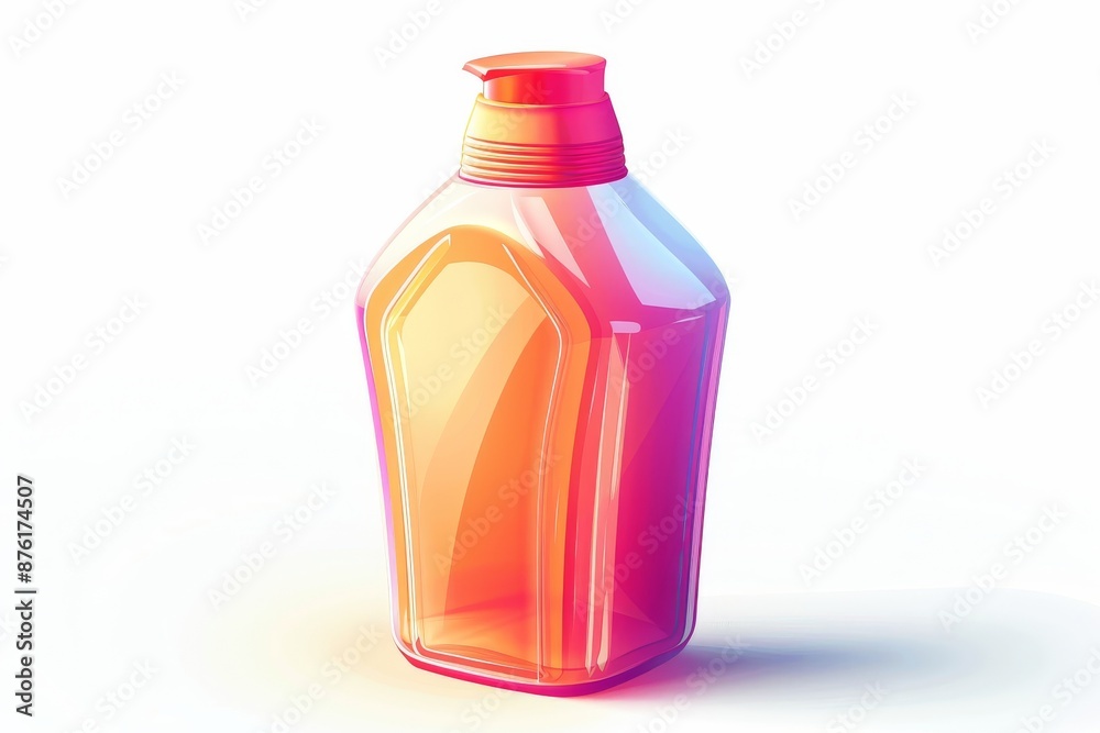Colorful Gradient Pump Bottle on White