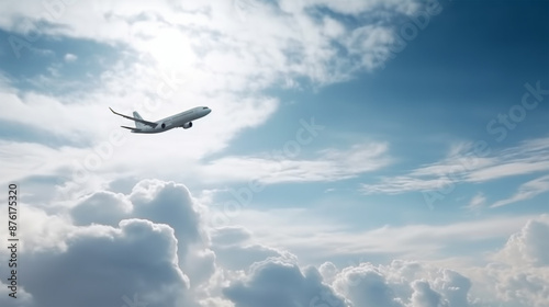 airplane on the sky background