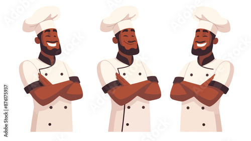 African-american confident chef cook in uniform. 