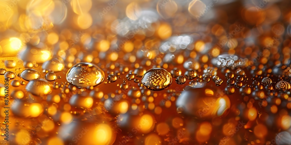 Golden bubbles and foam in macro photography, abstract background. Golden bubbles and foam in macro photography, abstract background.