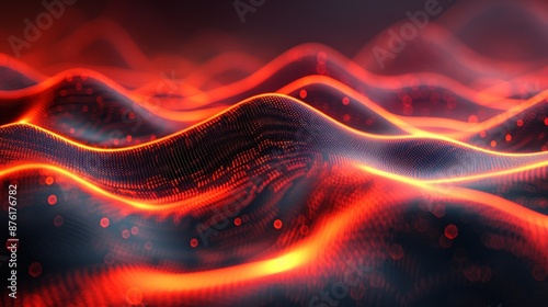 Abstract red and black digital wave background wallpaper