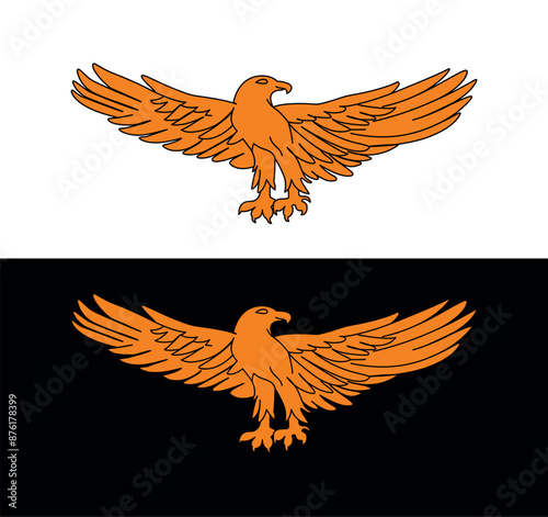 Stylized illustration of an eagle. Soaring bird icon. Symbol of freedom and nature. Symbol of the Republic of Zambia.