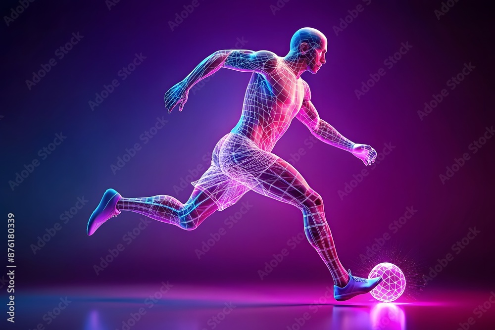 Obraz premium A fast running soccer player Generated AI