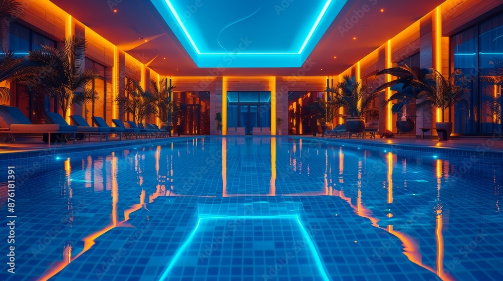Swimming Pools Resort Relaxation: A photo featuring an empty swimming ...