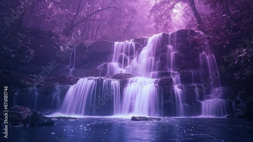Waterfalls Zen: Neon photos of waterfalls in serene and peaceful settings © MAY