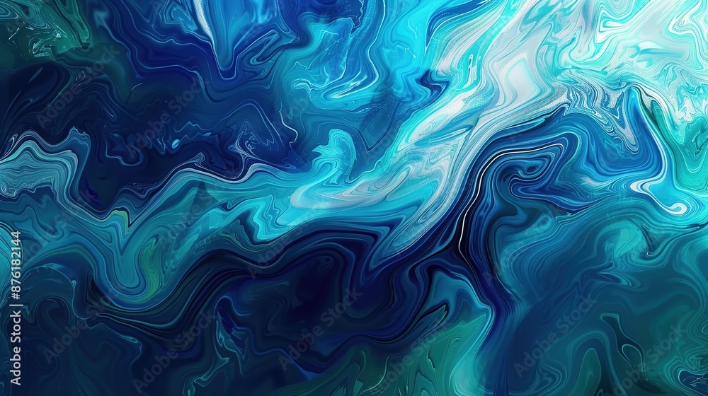 A fluid abstract background with shades of blue and green blending together like water. A fluid abstract background with shades of blue and green blending together like water.
