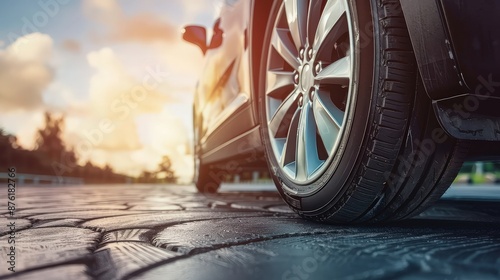 Car Wheel on the Road