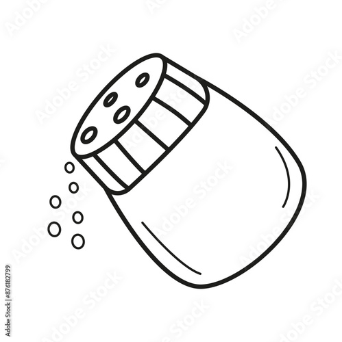 Salt shaker, kitchen utensils vector. Perfect for culinary projects, recipe books, cooking blogs, kitchen decor, and educational materials.