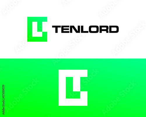 TL Letter logo design monogram in positive and negative areas.