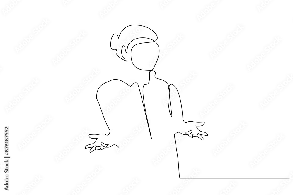 woman asking why question offering two options angry one line art design vector woman asking why question offering two options angry one line art design vector