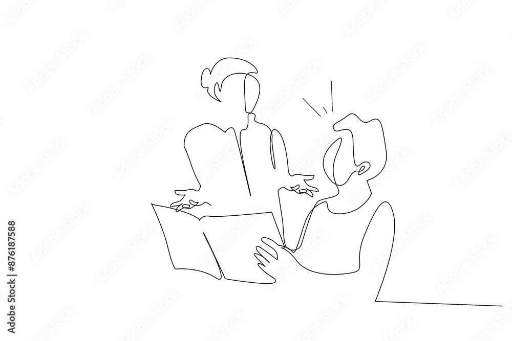 teacher mother student homework problem fight education unhappy one line art design vector teacher mother student homework problem fight education unhappy one line art design vector