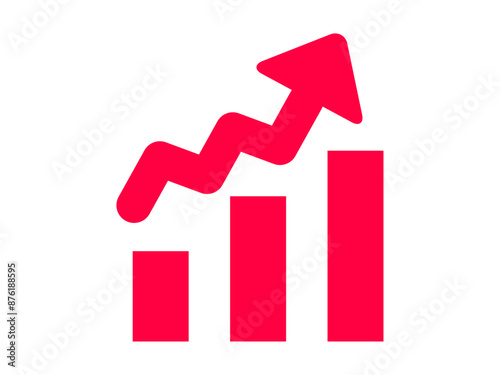 上向き　ギザギザ矢印　グラフ　赤