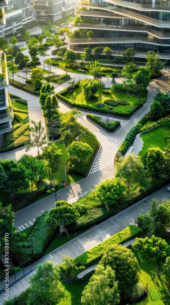 Futuristic Urban Oasis: Green Spaces and Sustainable Architecture in Modern City Park Futuristic Urban Oasis: Green Spaces and Sustainable Architecture in Modern City Park