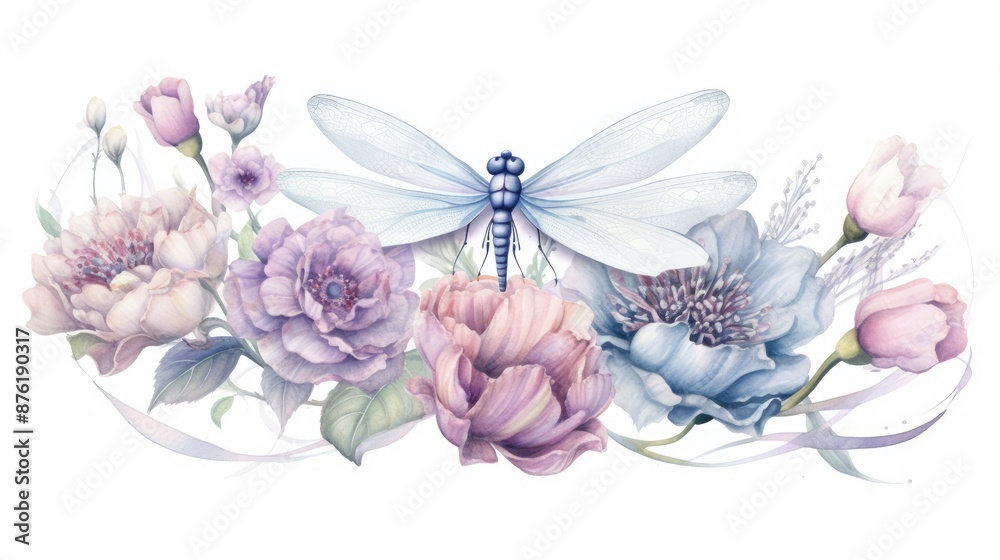 watercolor dragonfly