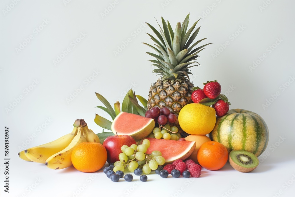 various of fruits full frame with AI generative illustration various of fruits full frame with AI generative illustration