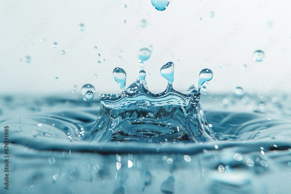 Macro shot of a water splash creating a crown shape. Macro shot of a water splash creating a crown shape.