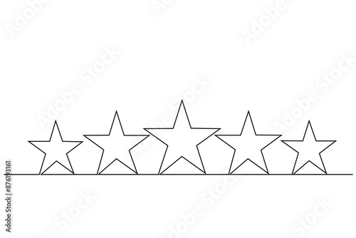 five star rank rating customer rating one line art design vector